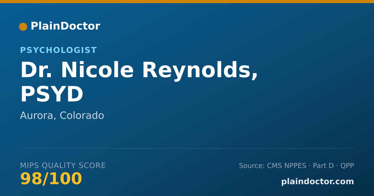 Shareable card for Nicole Reynolds, PSYD - Psychologist, Aurora, CO