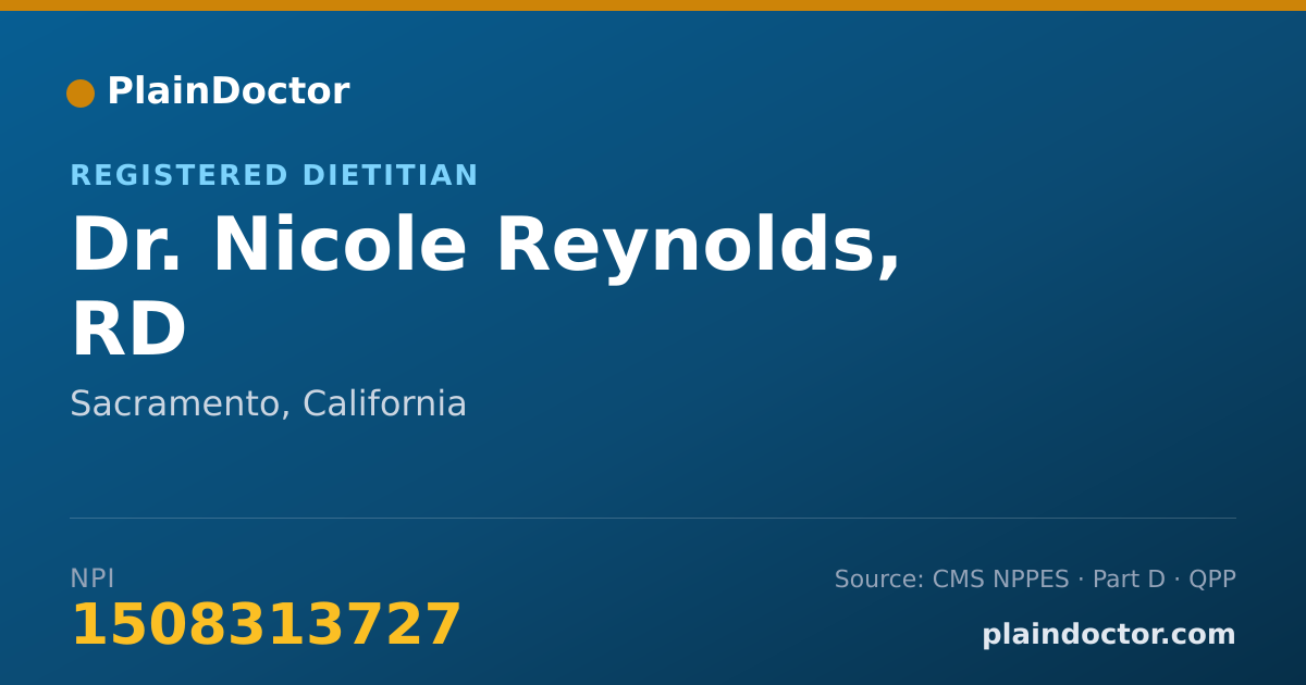 Shareable card for Nicole Reynolds, RD - Registered Dietitian, Sacramento, CA