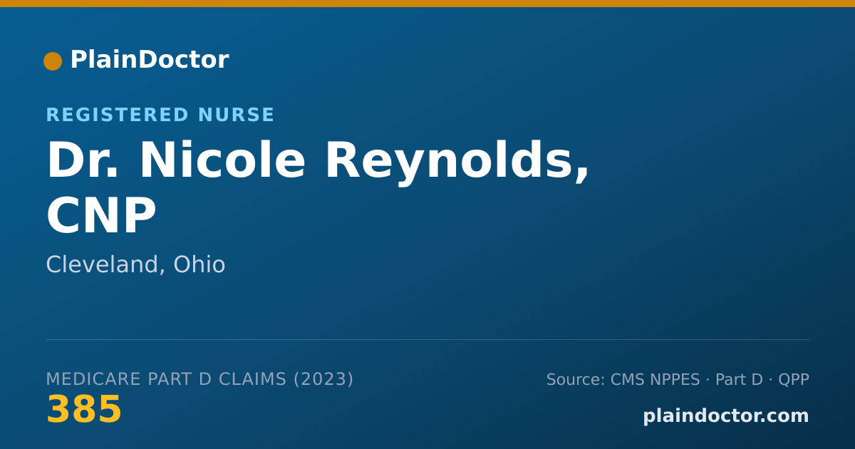 Shareable card for Nicole Reynolds, CNP - Registered Nurse, Cleveland, OH