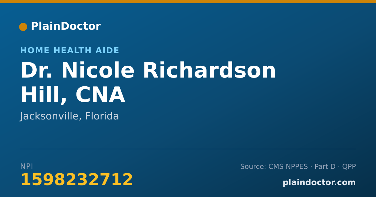 Shareable card for Nicole Richardson Hill, CNA - Home Health Aide, Jacksonville, FL