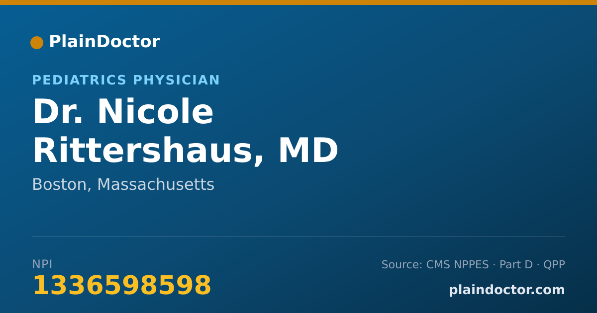 Shareable card for Nicole Rittershaus, MD - Pediatrics Physician, Boston, MA