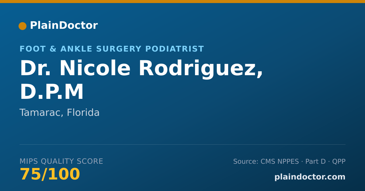 Shareable card for Nicole Rodriguez, D.P.M - Foot & Ankle Surgery Podiatrist, Tamarac, FL