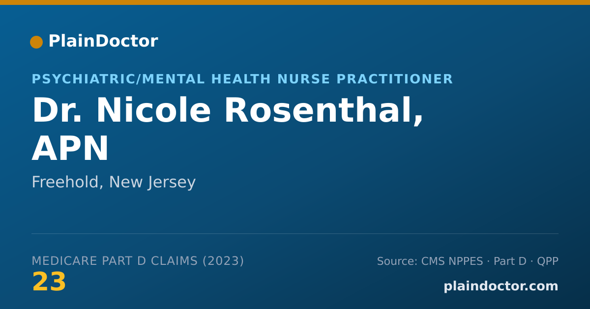 Shareable card for Nicole Rosenthal, APN - Psychiatric/Mental Health Nurse Practitioner, Freehold, NJ