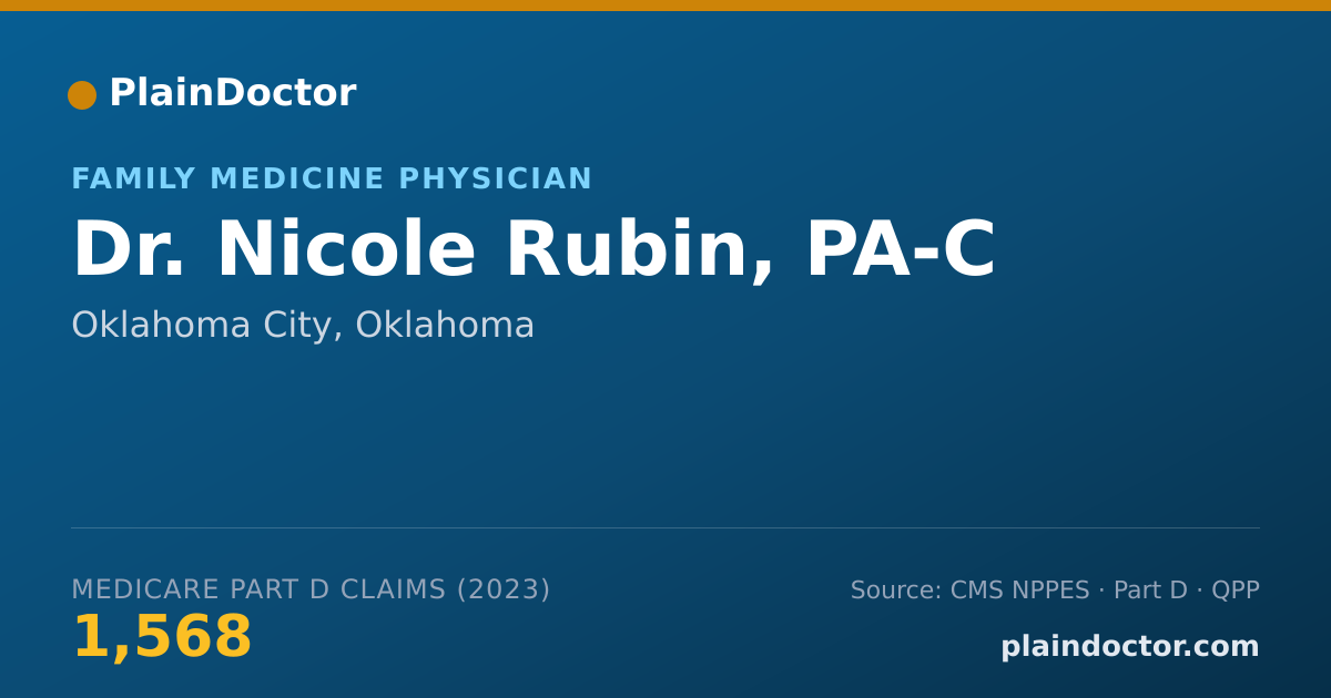 Shareable card for Nicole Rubin, PA-C - Family Medicine Physician, Oklahoma City, OK