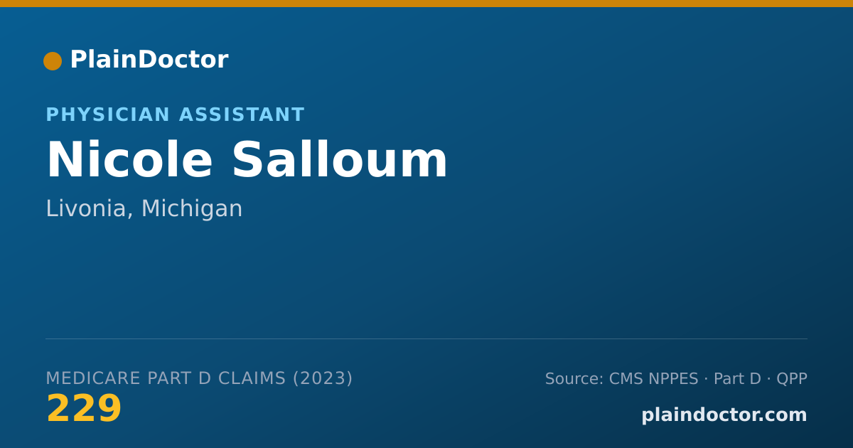 Shareable card for Nicole Salloum - Physician Assistant, Livonia, MI