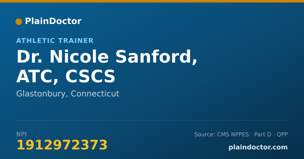 Shareable card for Nicole Sanford, ATC, CSCS - Athletic Trainer, Glastonbury, CT