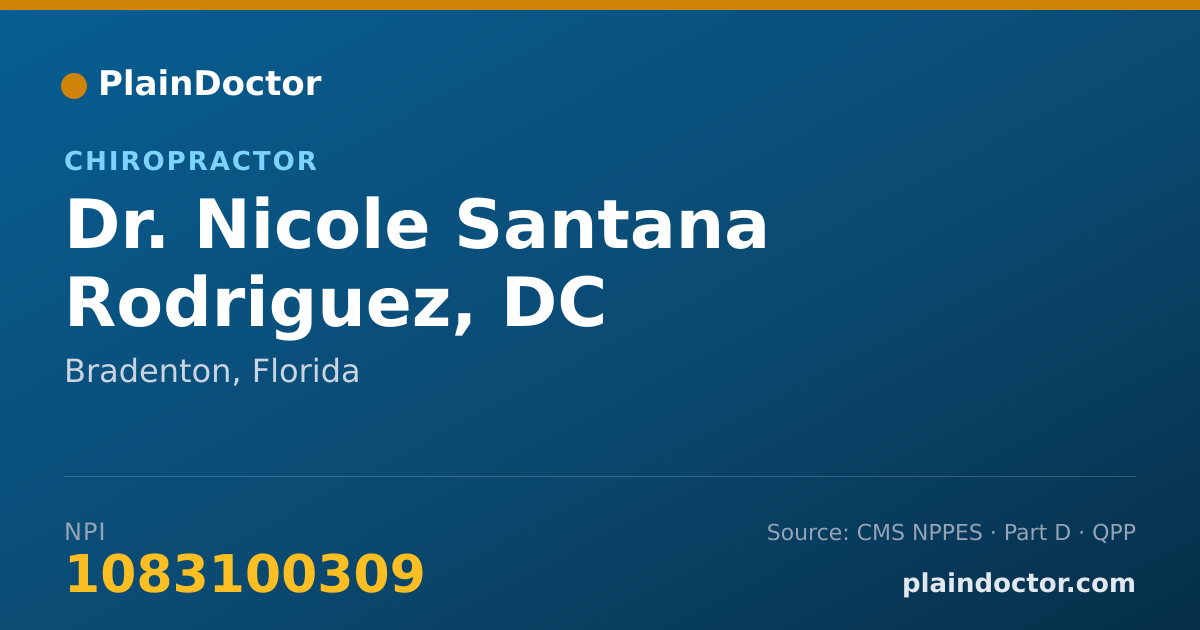 Shareable card for Nicole Santana Rodriguez, DC - Chiropractor, Bradenton, FL