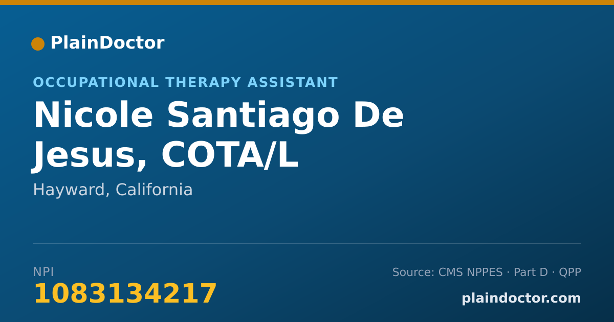 Shareable card for Nicole Santiago De Jesus, COTA/L - Occupational Therapy Assistant, Hayward, CA
