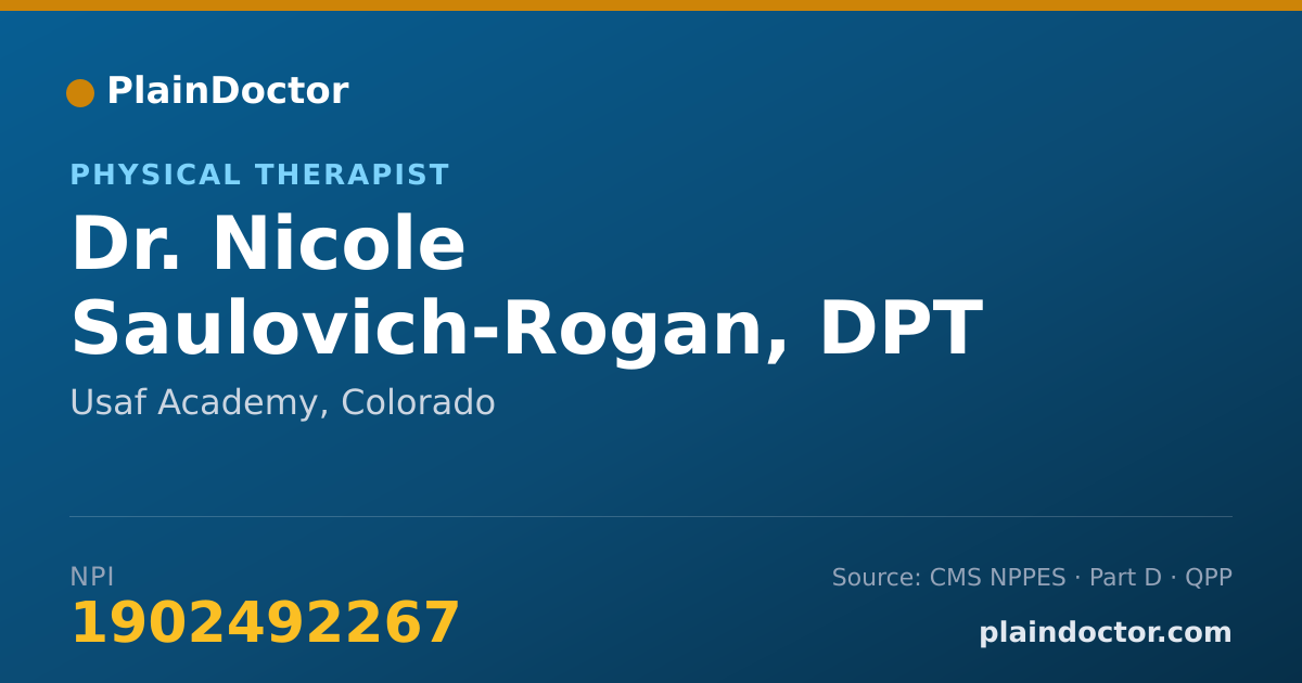Shareable card for Nicole Saulovich-Rogan, DPT - Physical Therapist, Usaf Academy, CO