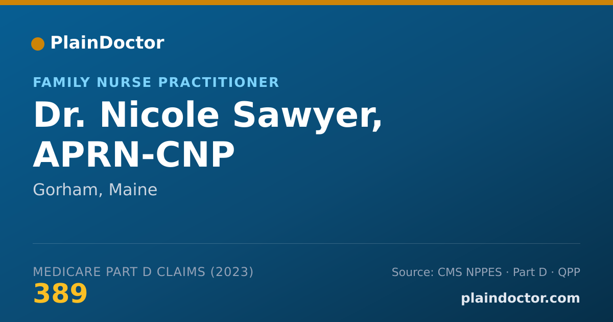 Shareable card for Nicole Sawyer, APRN-CNP - Family Nurse Practitioner, Gorham, ME
