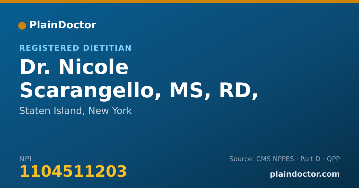 Shareable card for Nicole Scarangello, MS, RD, CDN - Registered Dietitian, Staten Island, NY