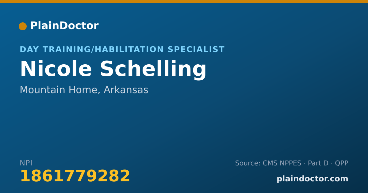 Shareable card for Nicole Schelling - Day Training/Habilitation Specialist, Mountain Home, AR