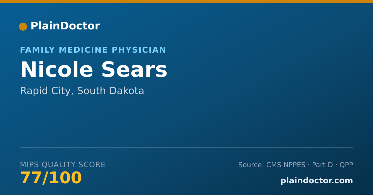 Shareable card for Nicole Sears - Family Medicine Physician, Rapid City, SD