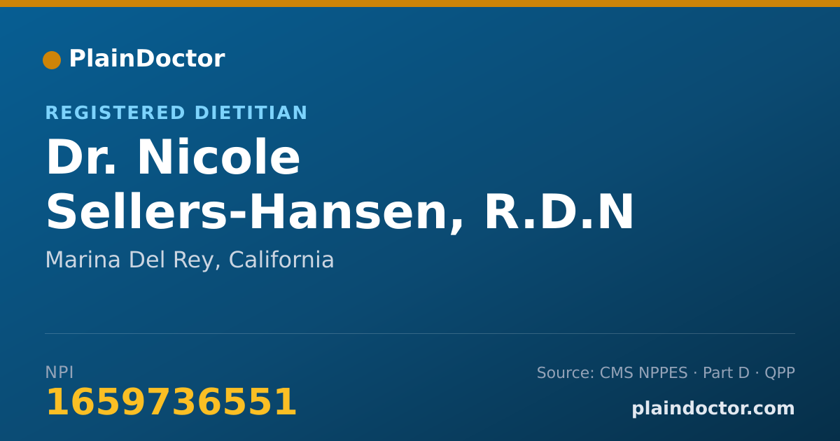 Shareable card for Nicole Sellers-Hansen, R.D.N - Registered Dietitian, Marina Del Rey, CA