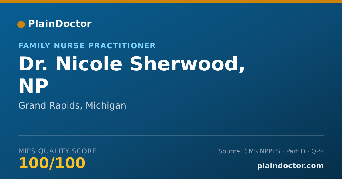 Shareable card for Nicole Sherwood, NP - Family Nurse Practitioner, Grand Rapids, MI