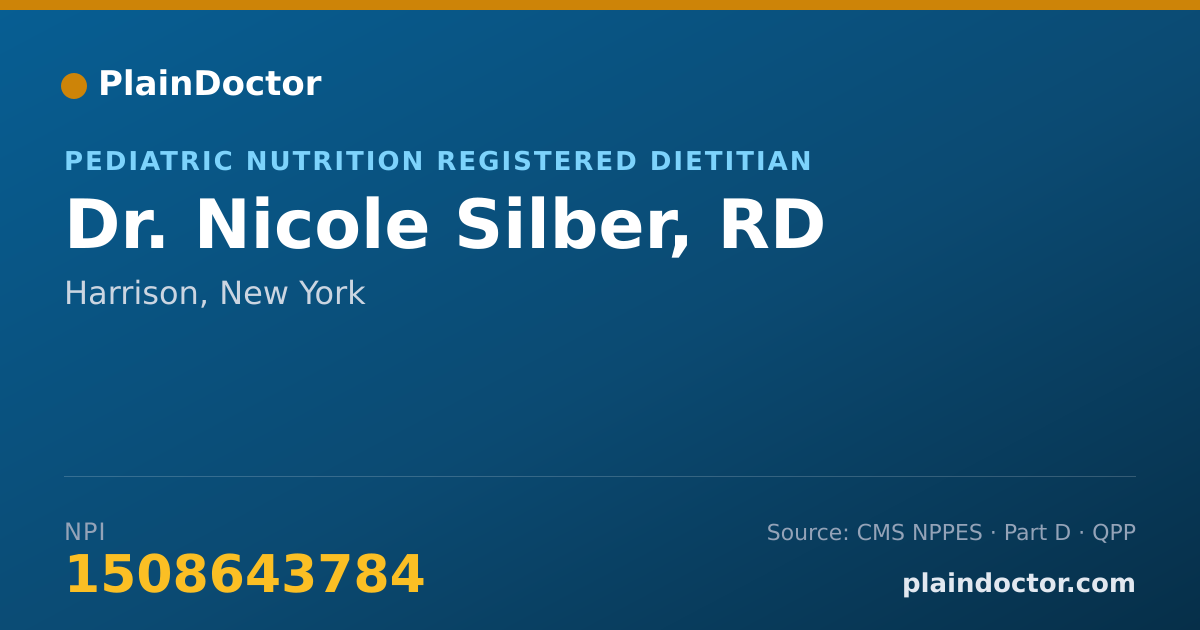 Shareable card for Nicole Silber, RD - Pediatric Nutrition Registered Dietitian, Harrison, NY