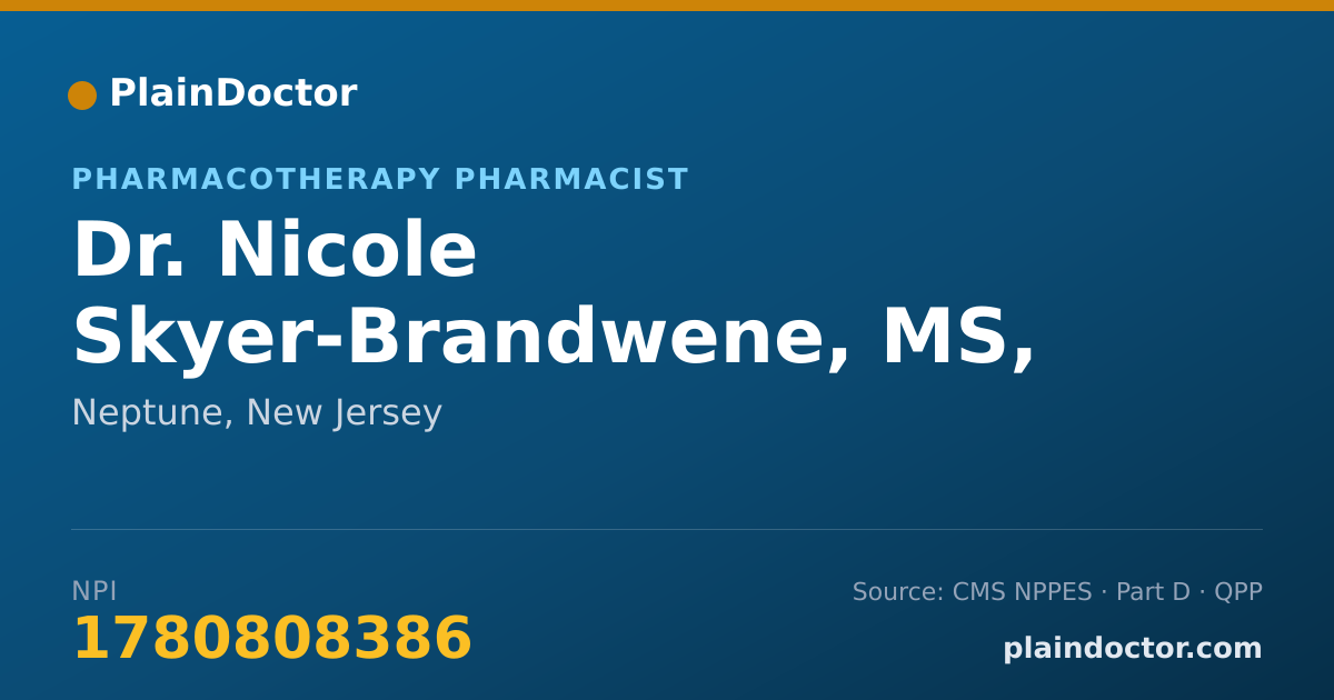 Shareable card for Nicole Skyer-Brandwene, MS, R.PH. BCPS - Pharmacotherapy Pharmacist, Neptune, NJ
