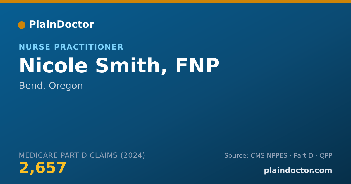 Shareable card for Nicole Smith, FNP - Nurse Practitioner, Bend, OR