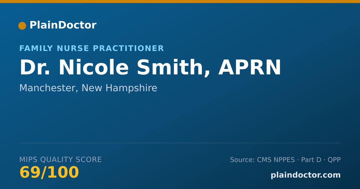 Shareable card for Nicole Smith, APRN - Family Nurse Practitioner, Manchester, NH