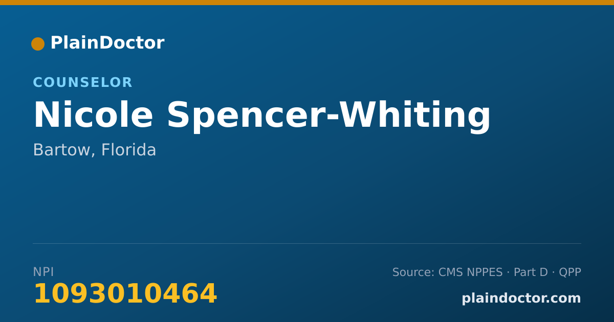 Shareable card for Nicole Spencer-Whiting - Counselor, Bartow, FL