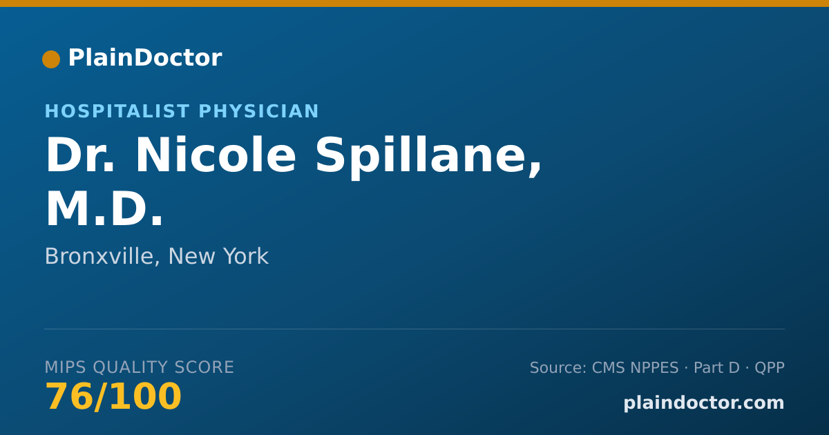 Shareable card for Nicole Spillane, M.D. - Hospitalist Physician, Bronxville, NY