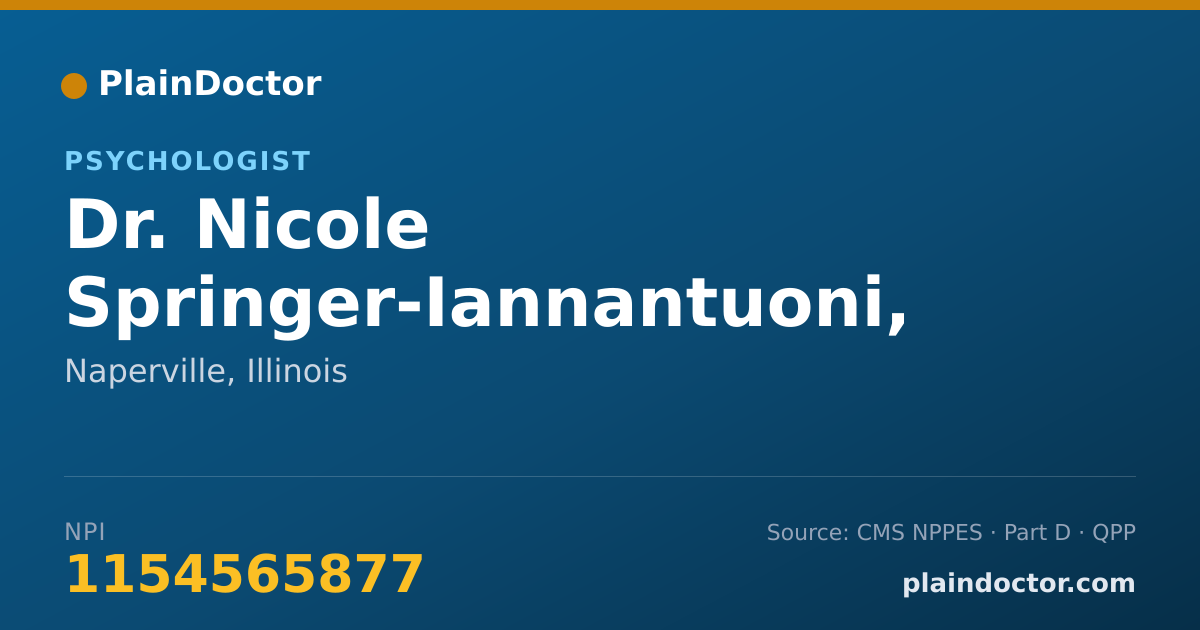 Shareable card for Nicole Springer-Iannantuoni, PSY.D. - Psychologist, Naperville, IL