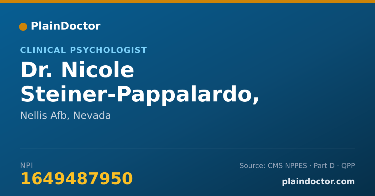 Shareable card for Nicole Steiner-Pappalardo, PSYD - Clinical Psychologist, Nellis Afb, NV