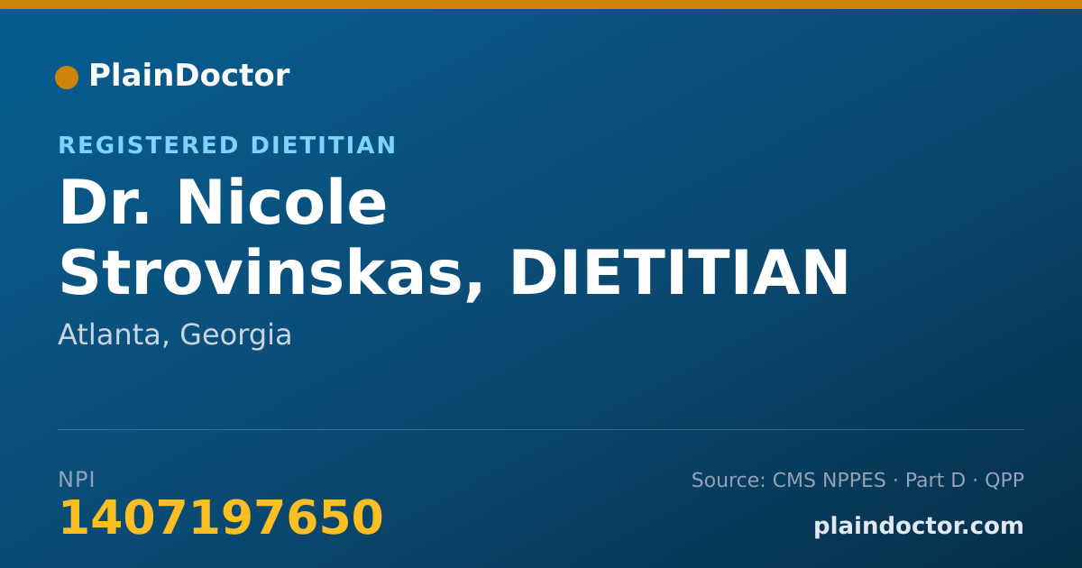Shareable card for Nicole Strovinskas, DIETITIAN - Registered Dietitian, Atlanta, GA