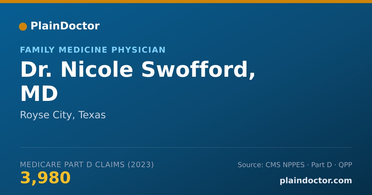 Shareable card for Nicole Swofford, MD - Family Medicine Physician, Royse City, TX