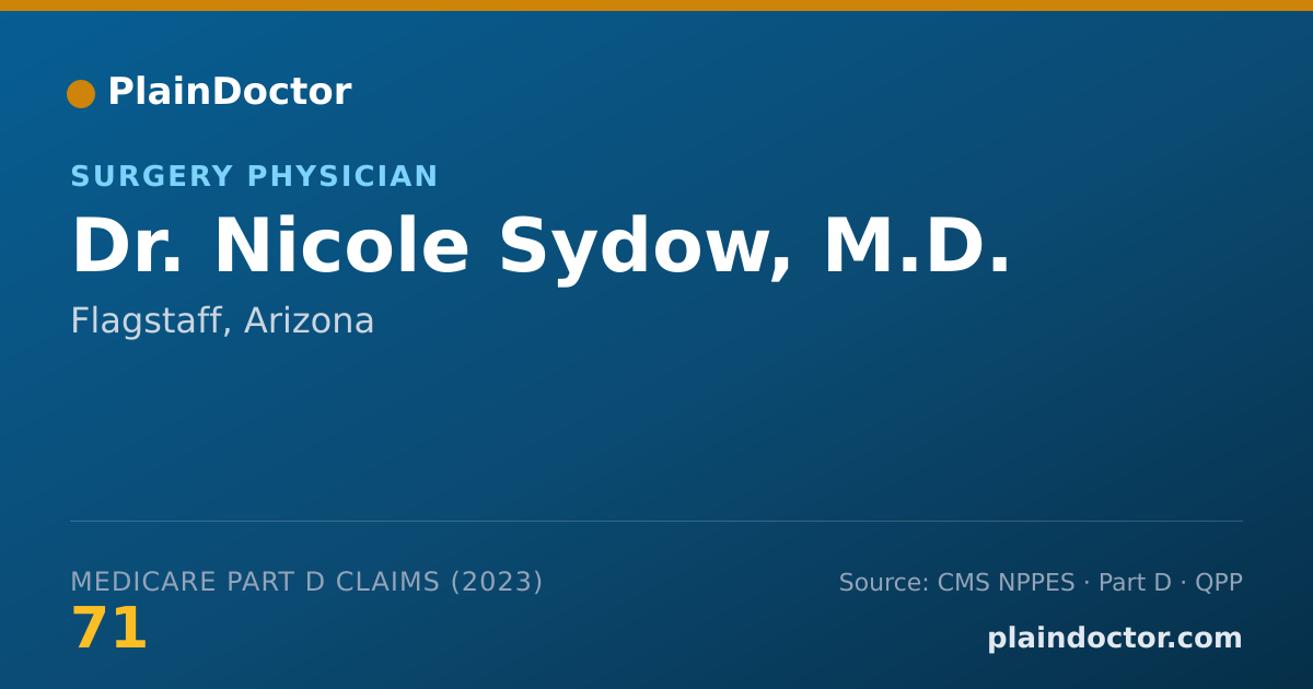 Shareable card for Nicole Sydow, M.D. - Surgery Physician, Flagstaff, AZ