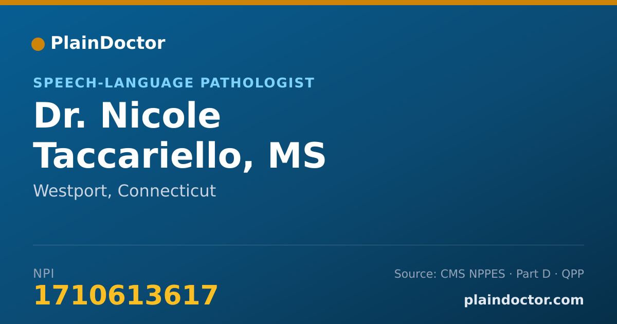 Shareable card for Nicole Taccariello, MS CCC-SLP - Speech-Language Pathologist, Westport, CT