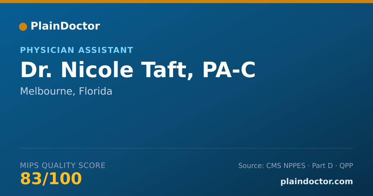 Shareable card for Nicole Taft, PA-C - Physician Assistant, Melbourne, FL