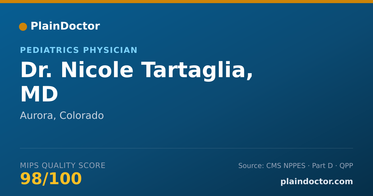 Shareable card for Nicole Tartaglia, MD - Pediatrics Physician, Aurora, CO