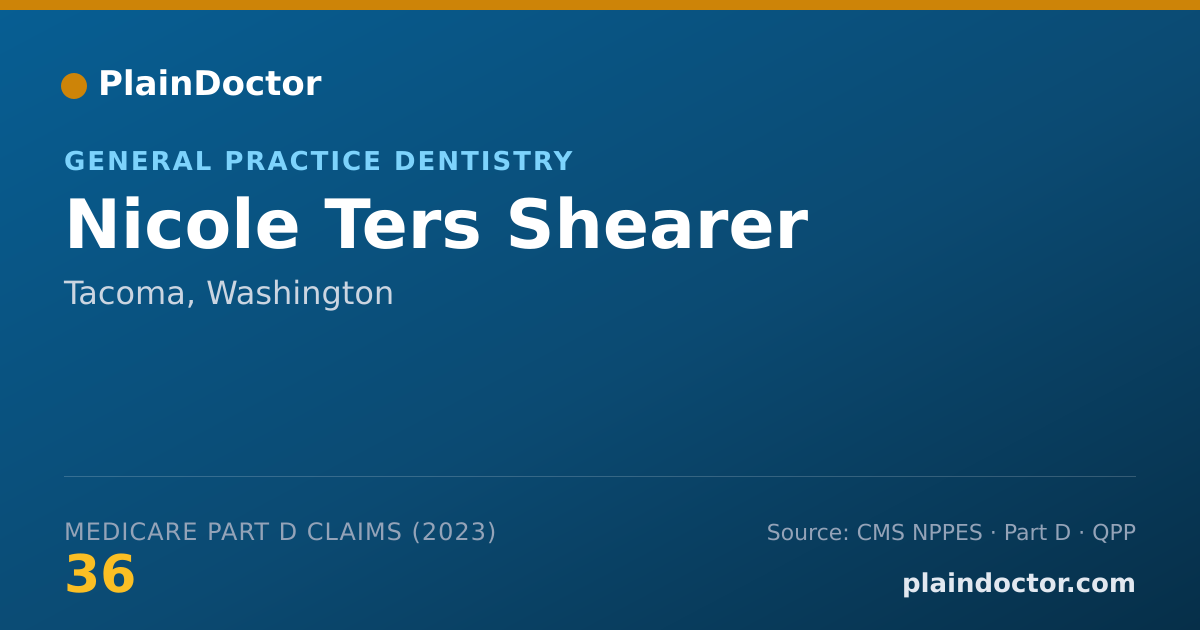 Shareable card for Nicole Ters Shearer - General Practice Dentistry, Tacoma, WA