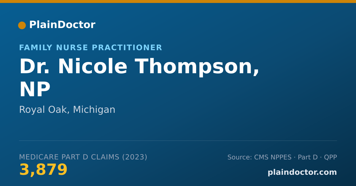 Shareable card for Nicole Thompson, NP - Family Nurse Practitioner, Royal Oak, MI