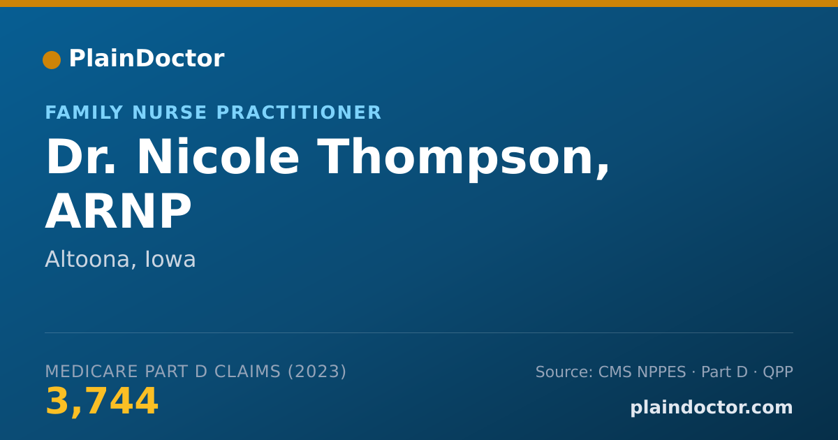 Shareable card for Nicole Thompson, ARNP - Family Nurse Practitioner, Altoona, IA