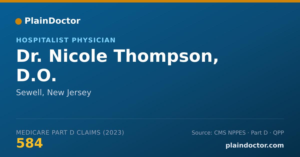 Shareable card for Nicole Thompson, D.O. - Hospitalist Physician, Sewell, NJ