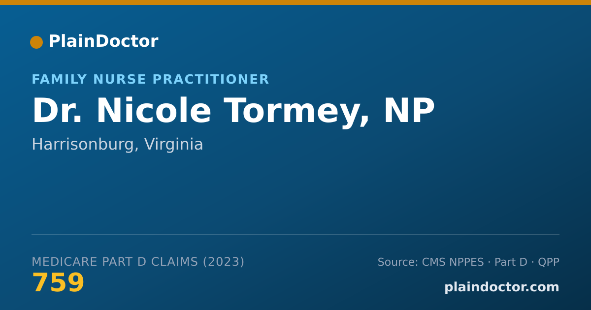 Shareable card for Nicole Tormey, NP - Family Nurse Practitioner, Harrisonburg, VA