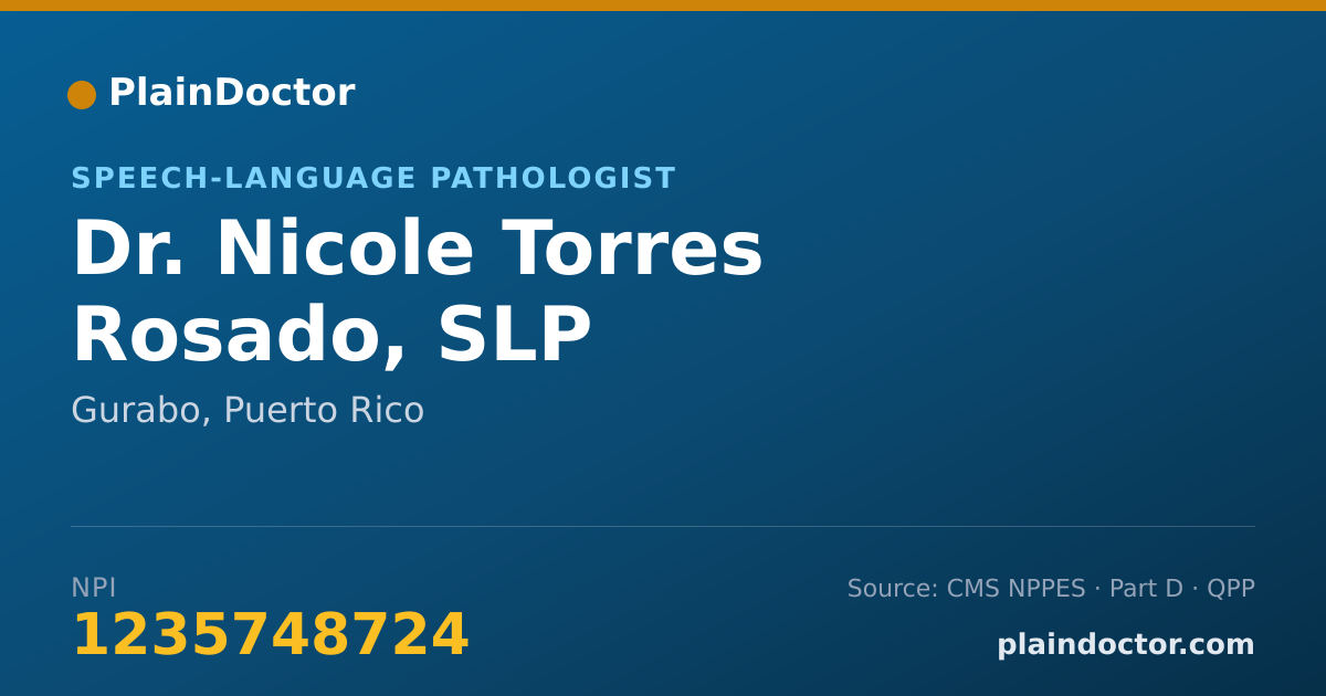 Shareable card for Nicole Torres Rosado, SLP - Speech-Language Pathologist, Gurabo, PR