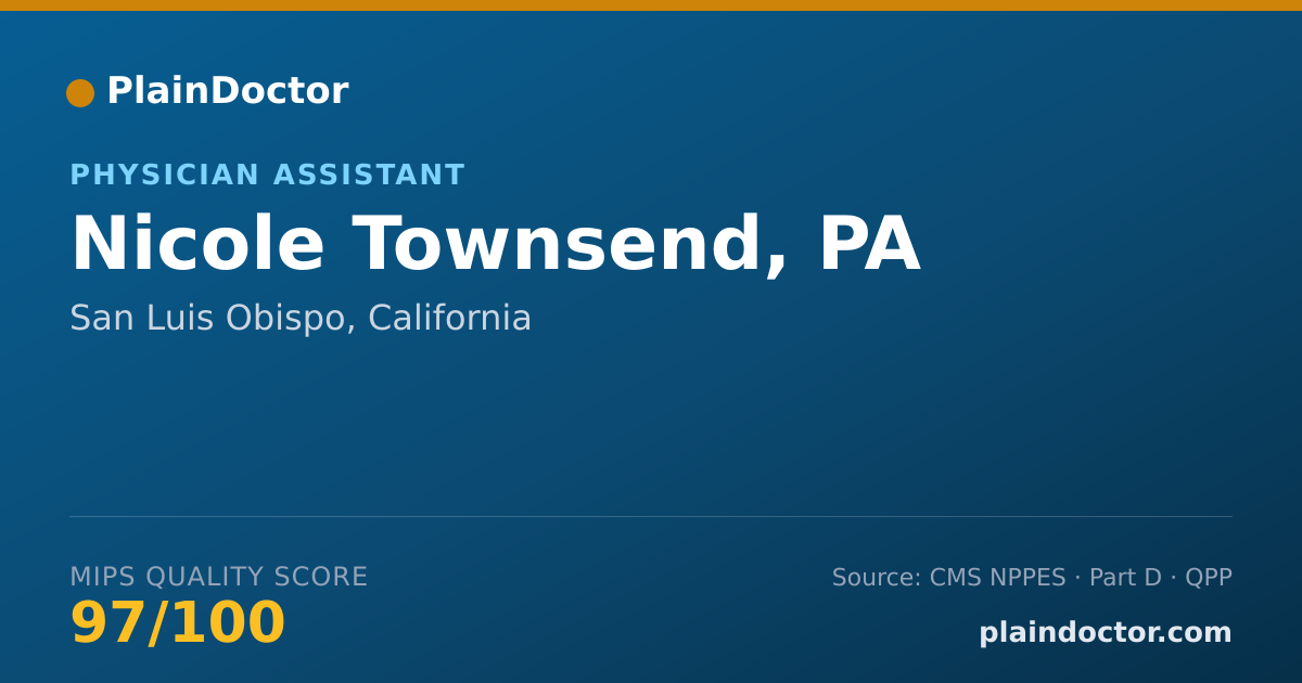 Shareable card for Nicole Townsend, PA - Physician Assistant, San Luis Obispo, CA