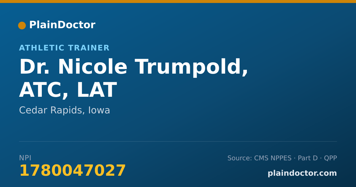 Shareable card for Nicole Trumpold, ATC, LAT - Athletic Trainer, Cedar Rapids, IA