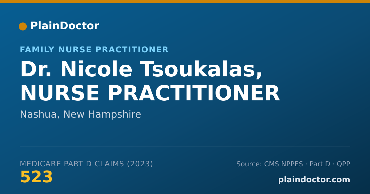 Shareable card for Nicole Tsoukalas, NURSE PRACTITIONER - Family Nurse Practitioner, Nashua, NH