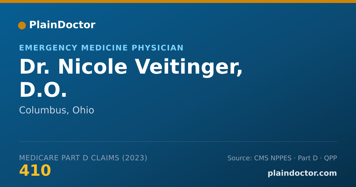 Shareable card for Nicole Veitinger, D.O. - Emergency Medicine Physician, Columbus, OH