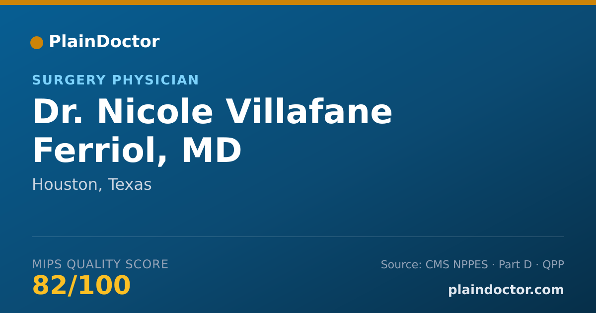 Shareable card for Nicole Villafane Ferriol, MD - Surgery Physician, Houston, TX