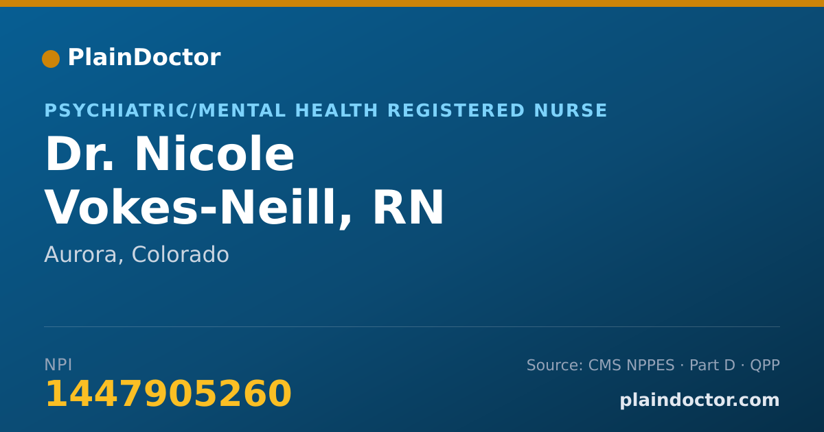 Shareable card for Nicole Vokes-Neill, RN - Psychiatric/Mental Health Registered Nurse, Aurora, CO