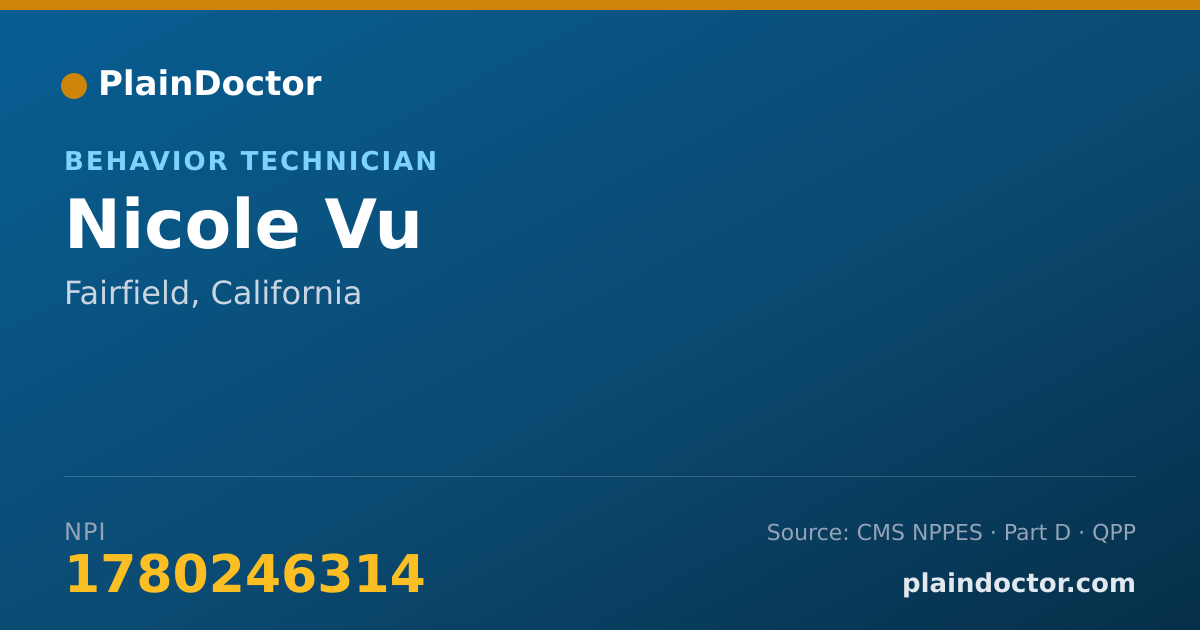 Shareable card for Nicole Vu - Behavior Technician, Fairfield, CA