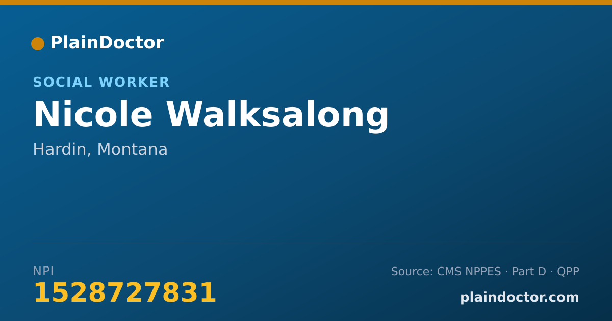 Shareable card for Nicole Walksalong - Social Worker, Hardin, MT