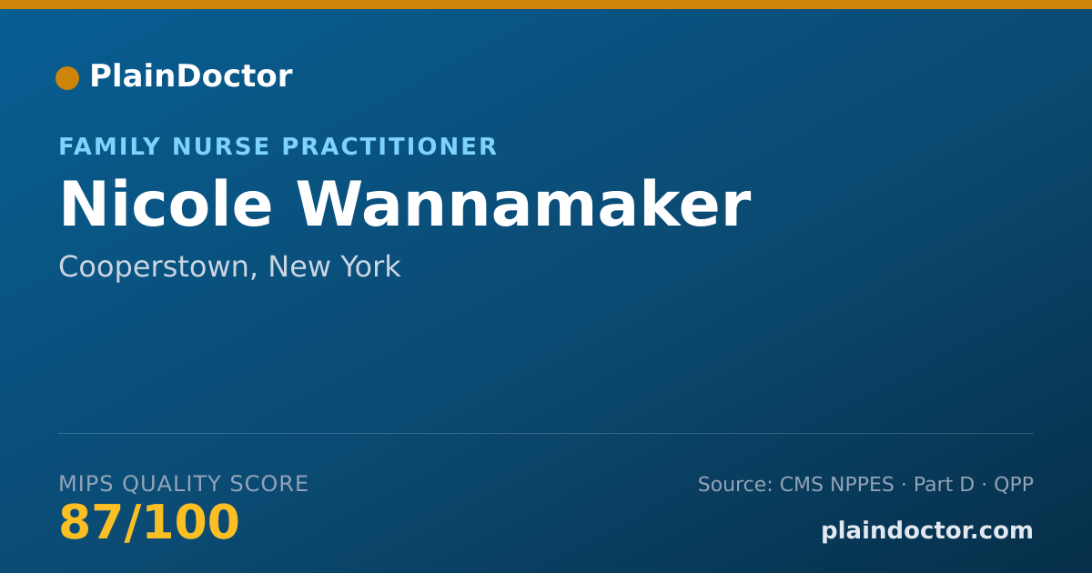 Shareable card for Nicole Wannamaker - Family Nurse Practitioner, Cooperstown, NY