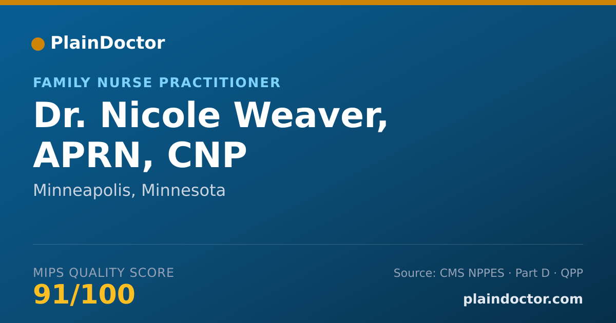 Shareable card for Nicole Weaver, APRN, CNP - Family Nurse Practitioner, Minneapolis, MN