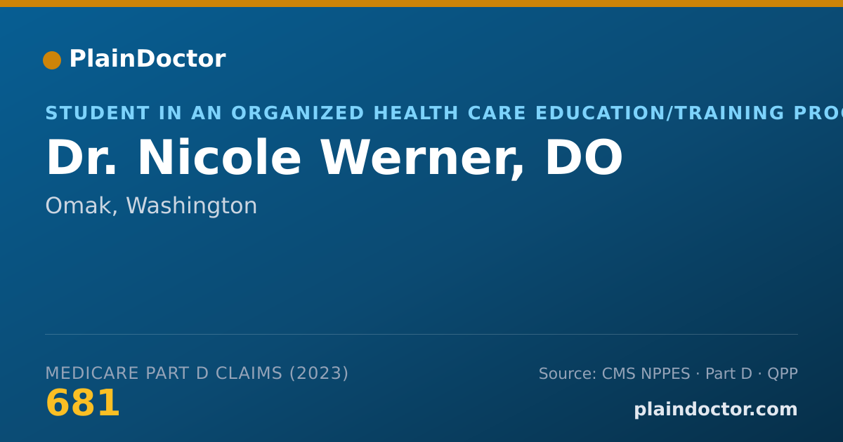 Shareable card for Nicole Werner, DO - Student in an Organized Health Care Education/Training Program, Omak, WA